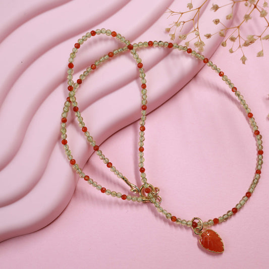 Carnelian Peridot necklace